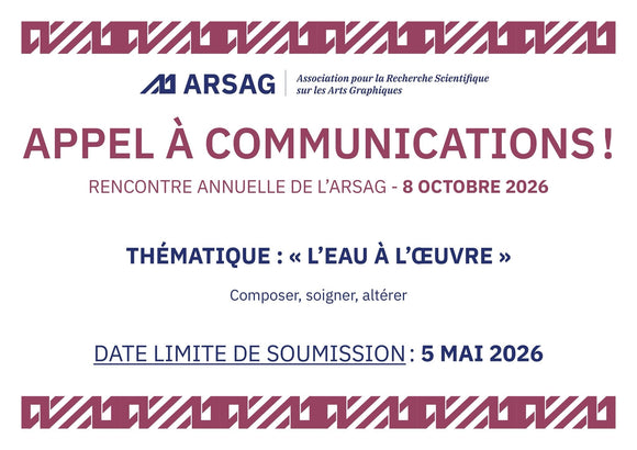 📣 APPEL A COMMUNICATION 📣 - Journée ARSAG 2026